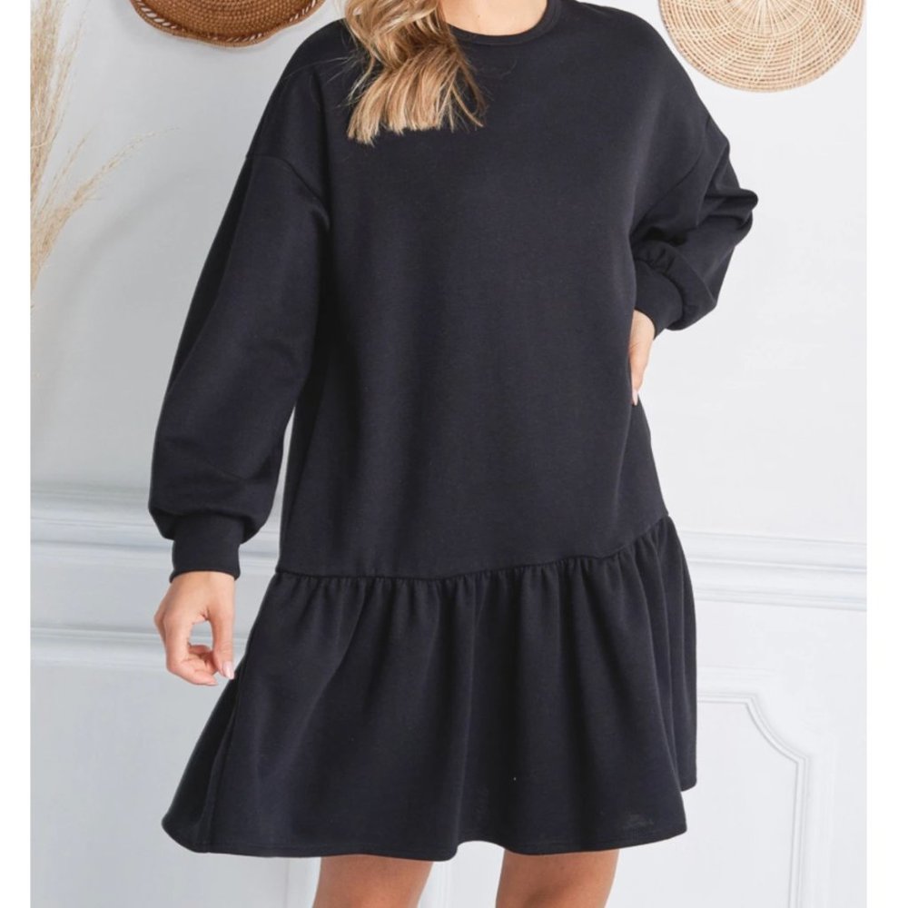 Drop Waist black Sweatshirt Dress - Never WORN